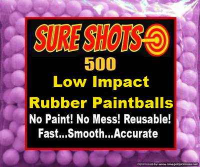 Low Impact Rubber Paintballs 500 Pack